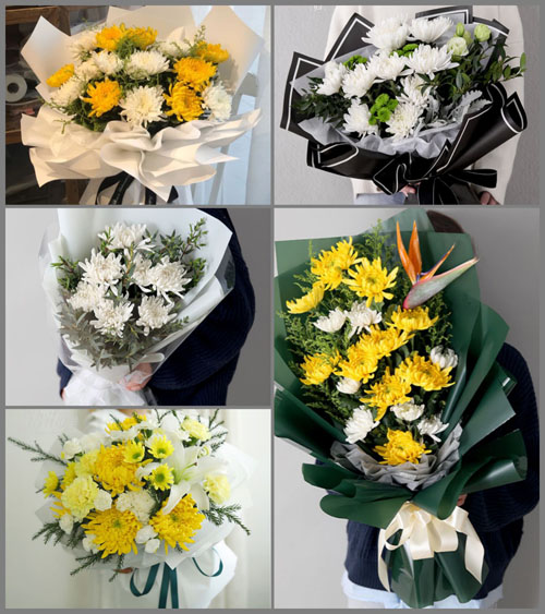 山东莱芜莱城区大王庄镇陡崖村白事花束代送